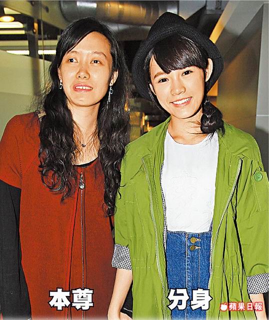 朱芯儀（左）的故事被勞委會拍成微電影，右為扮演她的女主角。吳貞慧攝